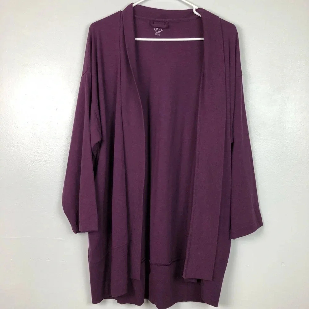 NEW‎ Gap Factory Oversized Purple Open Front Long Cardigan With Pockets